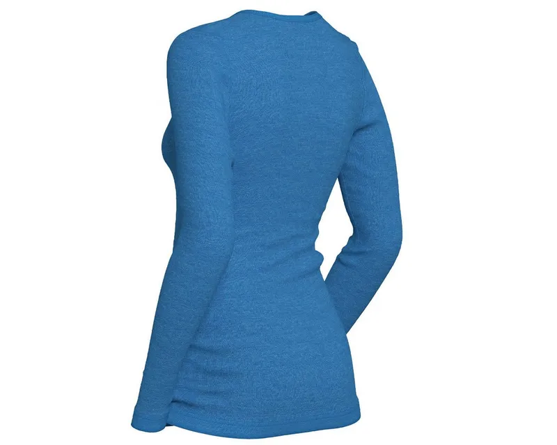 HERMKO Longsleeve 40830 40830 Damen langarm Shirt aus Merinowolle / Tencel, Blau, – Produktbild 3 von 3