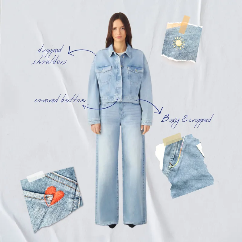 DAWN AMARA Minimal Stretch - Boxy Jacket - Light Blue - Art on Broken Pieces - Light Blue / M – Produktbild 1 von 1
