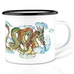 LIGARTI Emaille Tasse – Wolkendrache – LIGARTI Tiermanufaktur – Produktbild 1 von 1