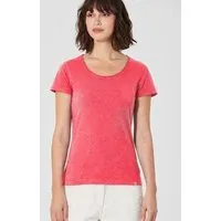 HempAge HempAge Damen T-Shirt mit Rollsaum Hanf/Bio-Baumwolle, Magnolia(rot), – Produktbild 1 von 1