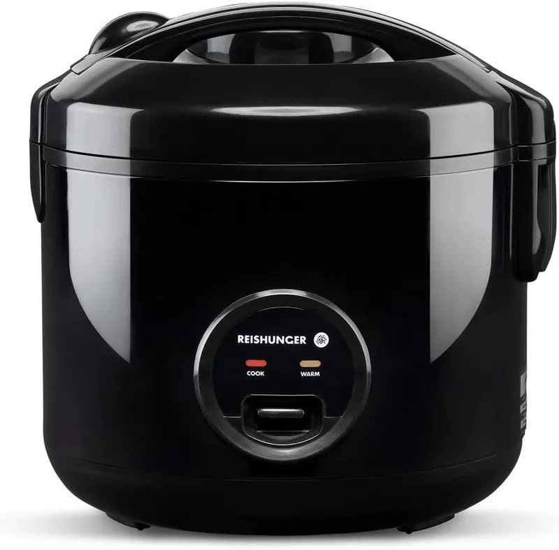 Reishunger Reishunger Reiskocher Basis – 1,2 L – mit Keramikbeschichtung – bis zu 6 Portionen, 500 W, Mit Dampfgarfunktion & Warmhaltefunktion, Schwarz, – Produktbild 2 von 5