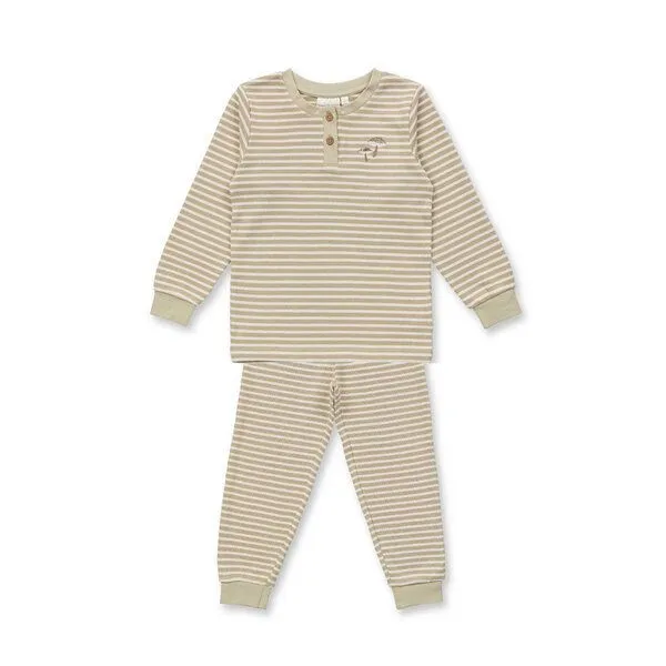 Sense Organics sense-organics Sense Organics Kinder Ringel Pyjama Waffel-Jersey Bio Baumwolle, Light reed streifen pilz, – Produktbild 1 von 1