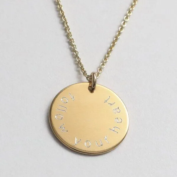 BELLYBIRD Jewellery BELLYBIRD Jewellery Personalisierte Gravurkette - Plättchen, Spruch, 15,5 mm/ Silber/ Silber vergoldet, Silver, – Produktbild 2 von 4