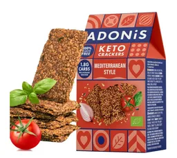 Adonis Keto Crackers (10 x 60 g Packung), Vegan & Keto-freundlich Kapseln, 100% natürlich, Glutenfrei, palmölfrei, laktosefrei, Gesunder Snack à – Produktbild 1 von 1