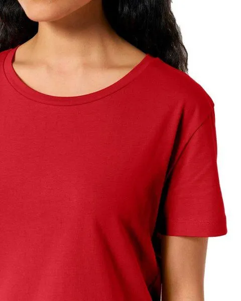 YTWOO YTWOO Damen-Scoop-Neck-T-Shirt aus Bio-Baumwolle, Rot, – Produktbild 3 von 4