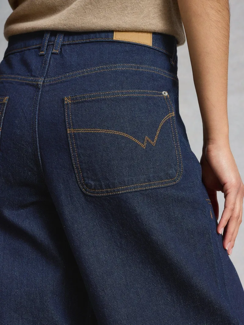 White Stuff 7/8-Jeans Tia mit weitem Bein - 42/R, Dunkeldenim, – Produktbild 3 von 4