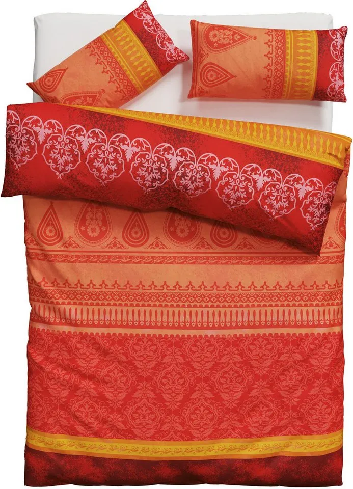 OTTO home Bettwäsche Sonnenham, Renforcé, 2 teilig, in Gr. 135x200 oder 155x220 cm, 100% Baumwolle, Paisley, Rot, – Produktbild 3 von 7