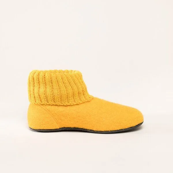 Gottstein Gottstein Kinder-Hüttenschuh Alpine Boot FE - Kinderhausschuh für Mädchen & Jungen aus 100% Schurwolle, Gelb, – Produktbild 2 von 4