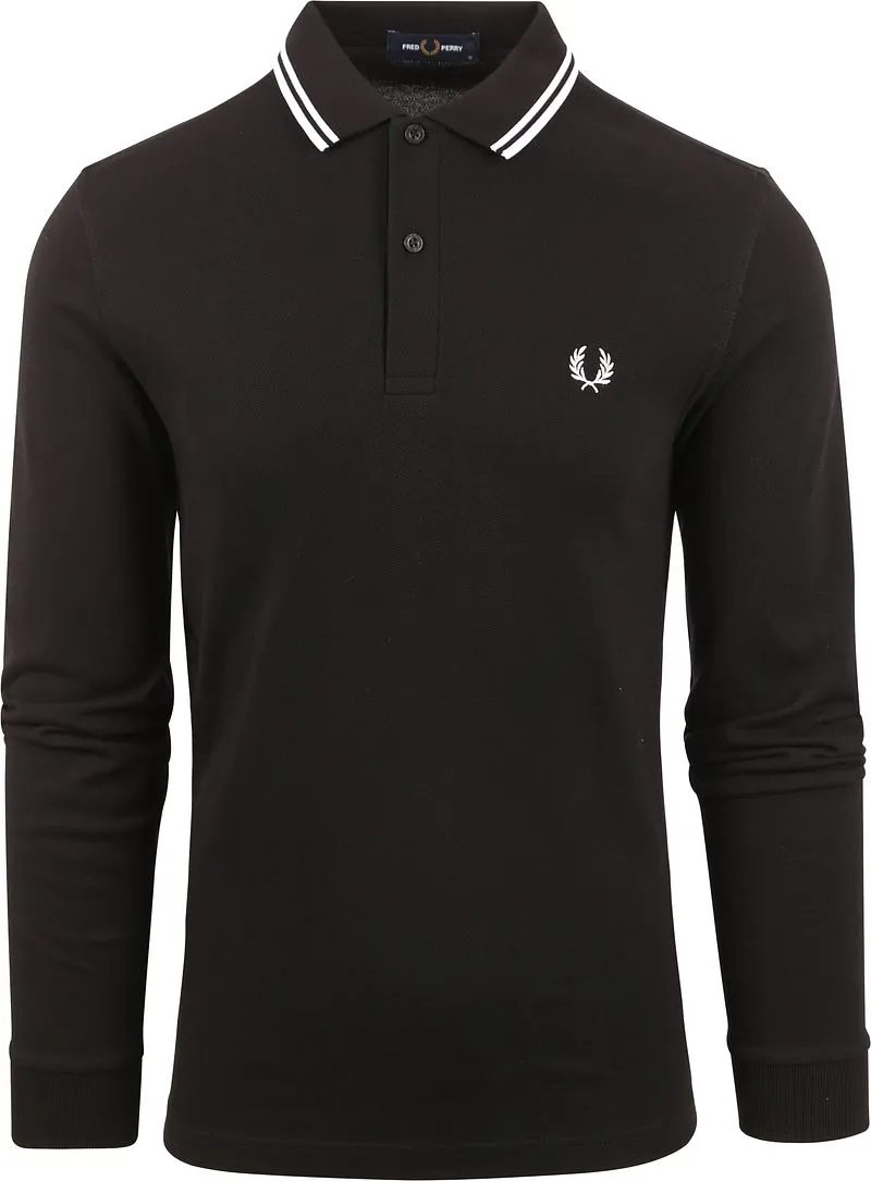 Fred Perry Fred Perry Langarm-Poloshirt Schwarz 350 - Größe L, Schwarz, – Produktbild 2 von 4