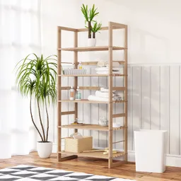Casaria® Standregal Öland 136x58x27cm lasiertes Echtholz – Produktbild 1 von 1
