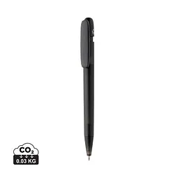 XD Collection Devin transparenter Stift aus GRS zertifiziertem rABS, schwarz – Produktbild 1 von 1