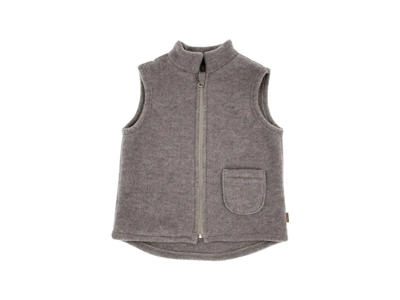 Maximo Kinder Weste Bio-Schurwolle Fleece braun-meliert Gr. 122/128, Braun, – Produktbild 1 von 1