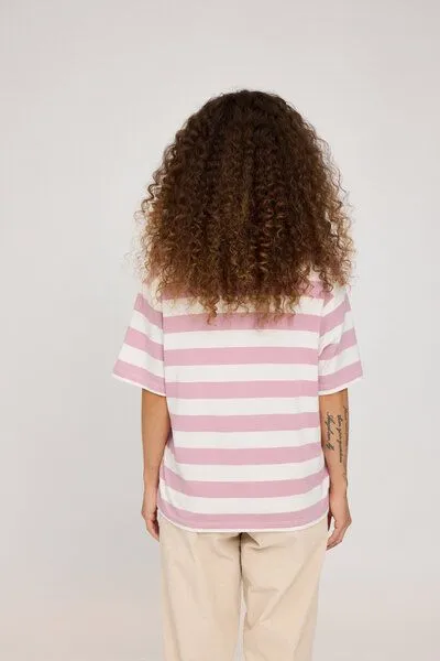 Mazine Mazine Gestreiftes T-Shirt, Pale mauve/offwhite, – Produktbild 2 von 4