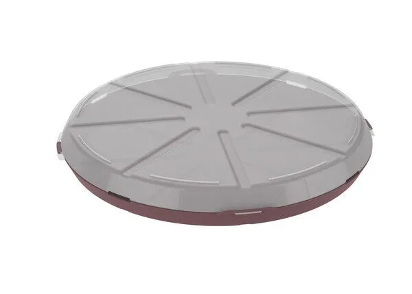 REuse REuse Pizzabox Verpackung - Essensbehälter, Rot transparent, – Produktbild 2 von 4