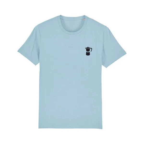 Spangeltangel Spangeltangel T-Shirt Coffee, Addict, Kaffee Shirt für Männer, Brustprint, Hellblau, – Produktbild 1 von 4