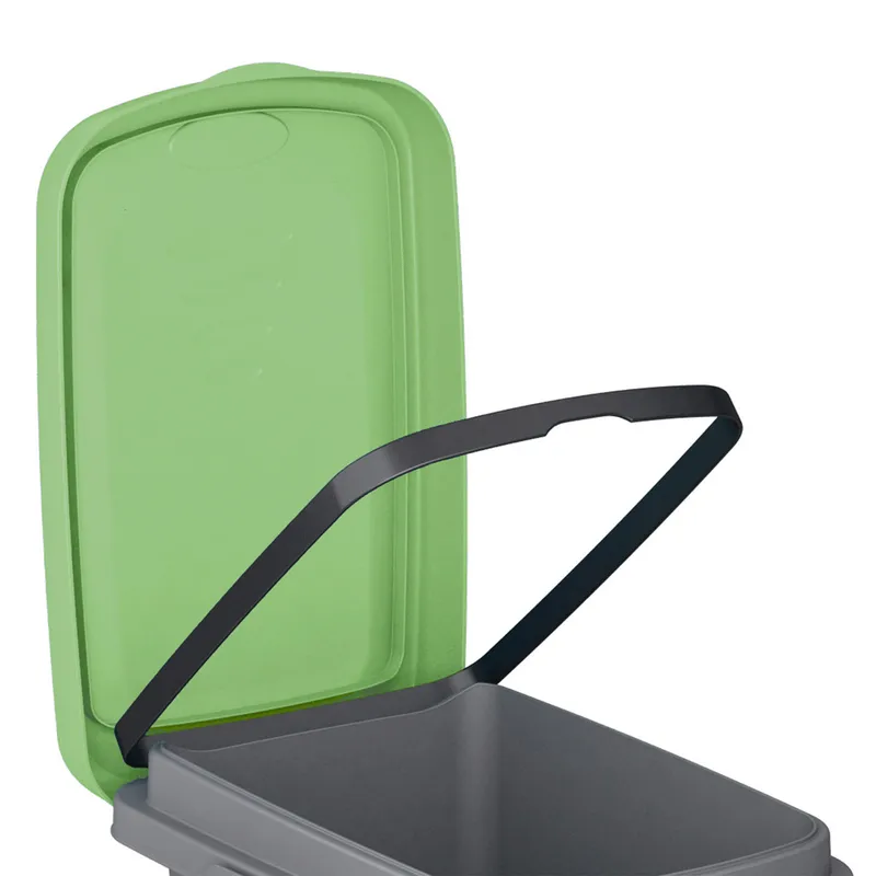 Casaria® Mülleimer Grau/Grün Kunststoff 25L – Produktbild 2 von 2