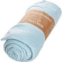 HANS NATUR Spannbettlaken Bio-Baumwolle aqua Steghöhe bis 25 cm 90x200 cm / 100x220 cm – Produktbild 1 von 1