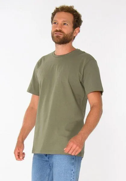 THOKKTHOKK ThokkThokk TT02 T-Shirt Herren (GOTS, vegan, Bio-Baumwolle), Deep lichen green (dunkelgrün), – Produktbild 1 von 6