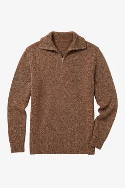 KnowledgeCotton Apparel KnowledgeCotton Apparel Herren vegan Pullover Mit Viertelreißverschluss Grün Mehrfarbig – Produktbild 1 von 1