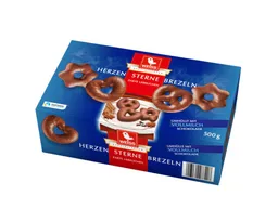 Weiss Weiss Süßigkeit, Weiss Herzen Sterne Brezeln Lebkuchen mit Vollmilchschokolade 500g – Produktbild 1 von 1
