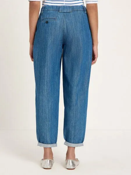 LANIUS LANIUS Jeans mit Bundfalte (GOTS) aus Bio-Baumwolle, Mid blue denim, – Produktbild 4 von 4