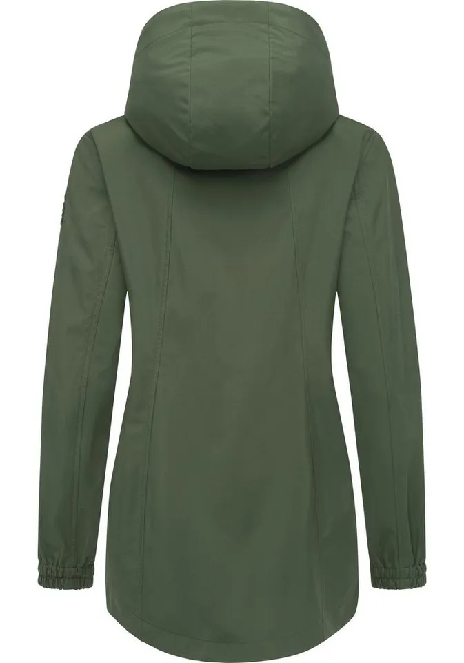 ragwear ragwear Kurzmantel Zuzka Sport Wasserdichter kurzer Übergangsmantel für Damen, Grün, – Produktbild 2 von 4