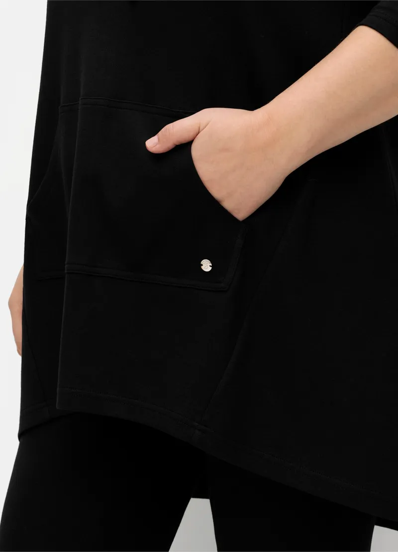 sheego Kapuzensweatshirt, Schwarz, – Produktbild 2 von 2