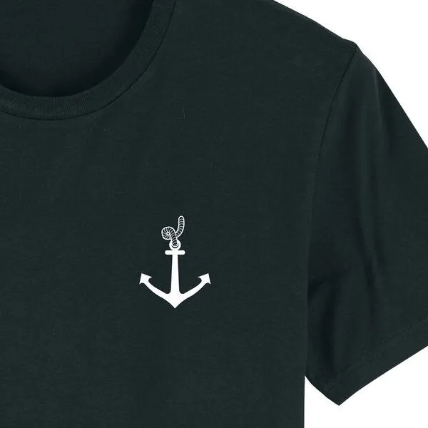 Spangeltangel Spangeltangel T-Shirt "Anker", Männershirt, Herrenshirt, bedruckt, T-Shirt, Biobaumwolle, Schwarz, – Produktbild 2 von 3
