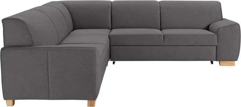 DOMO collection Ecksofa Incanto kubische Formensprache, komfortabel, flache Armlehnen, L-Form, ohne Bettfunktion, Stellmaße: 260/260cm, Grau, – Produktbild 3 von 5