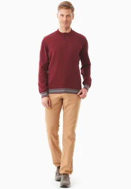 ORGANICATION ORGANICATION Herren vegan Pullover Mit Troyerkragen Syrah Rot – Produktbild 1 von 1