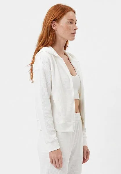 ORGANICATION ORGANICATION JENNIFER | Waffel-Hoodiejacke aus Bio-Baumwolle & recyceltem Polyester, White, – Produktbild 4 von 5
