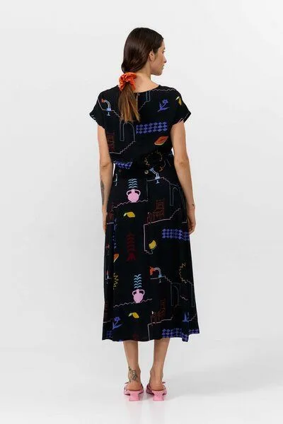 SUITE13LAB Suite13lab Cropped-Top HEBRON im Holiday-Print, Schwarz, – Produktbild 2 von 3