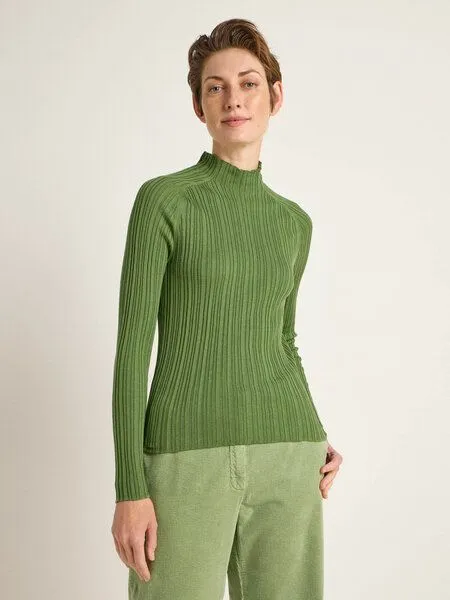 LANIUS LANIUS Rippenpullover aus Bio-Baumwolle, Sage, – Produktbild 1 von 4