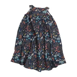Walkiddy Bio-Baumwolle Floral Night Flared Dress Blau - GOTS-Zertifizierte umweltfreundliche & faire Mode – Walkiddy – Produktbild 1 von 1