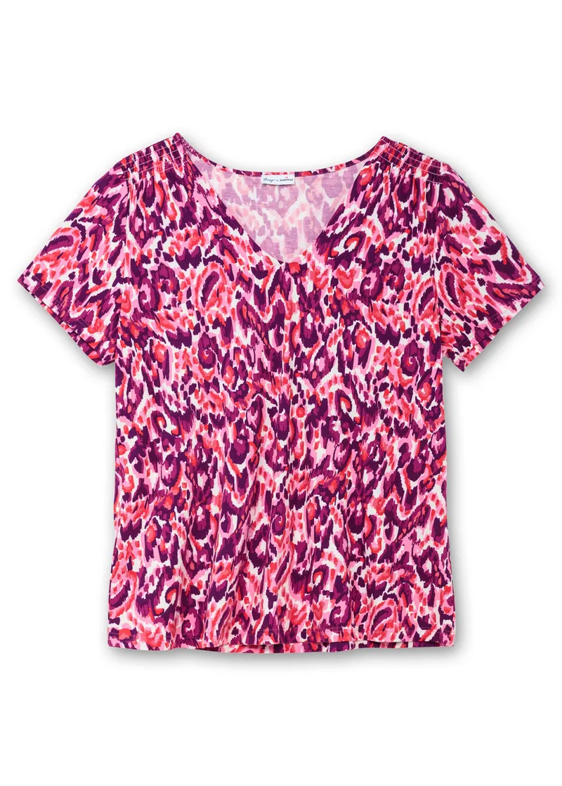sheego by Joe Browns V-Shirt, Pink-gemustert, – Produktbild 2 von 2