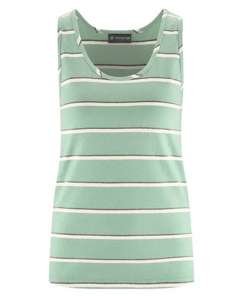 HempAge HempAge Damen Streifen Top Hanf/Biobaumwolle, Menta(grün), – Produktbild 1 von 4