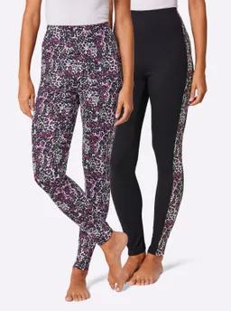 feel good Leggings magenta-schwarz-bedruckt – Produktbild 1 von 1