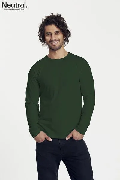 Neutral® - 3FREUNDE Neutral® - 3FREUNDE Männer Longsleeve, Flaschengrün, – Produktbild 4 von 4