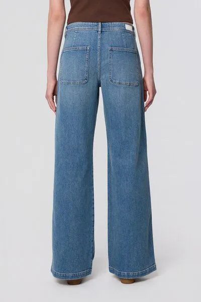 DAWN Damen Jeans SUNNY Wide Leg Minimal Stretch DAWN Baumwolle, Vintage blue, – Produktbild 4 von 5