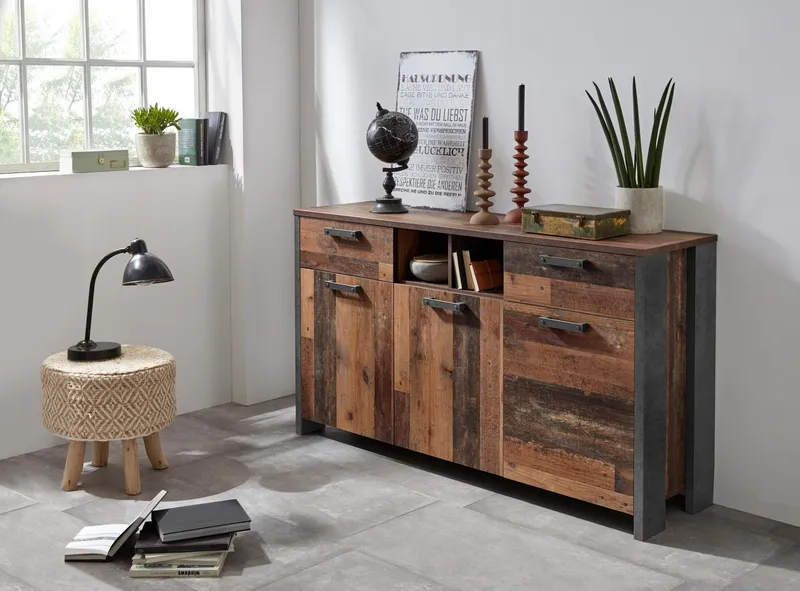 FORTE Sideboard Clif, Breite 156 cm, Grau, – Produktbild 3 von 5