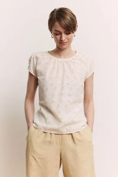Tranquillo Tranquillo Bluse Elinaa aus Bio-Baumwolle (GOTS) - white / 38 – Produktbild 3 von 6