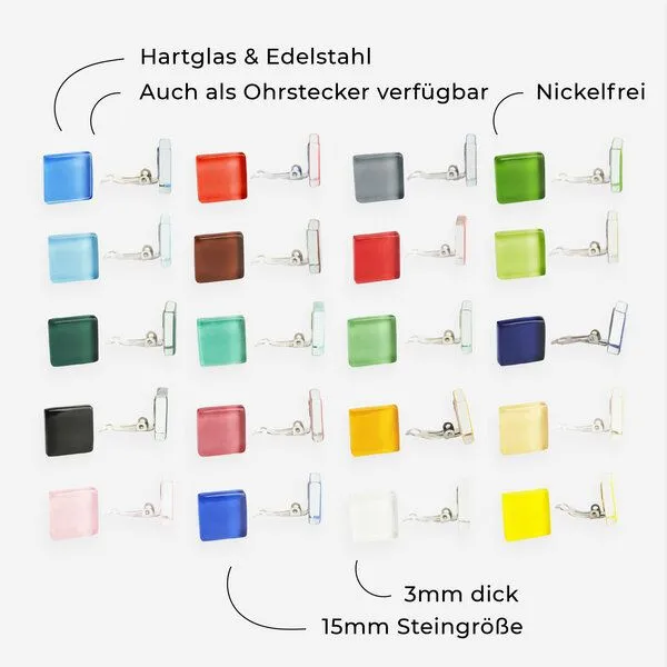ALEXASCHA ALEXASCHA Minimalistische Ohrclips aus Glas | PUREFORM, Sonnengelb, – Produktbild 4 von 4
