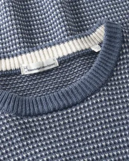 KnowledgeCotton Apparel KnowledgeCotton Apparel Herren vegan Pullover Mit Jacquard Muster Rundhalsausschnitt, Nachthimmelblau – Produktbild 1 von 1