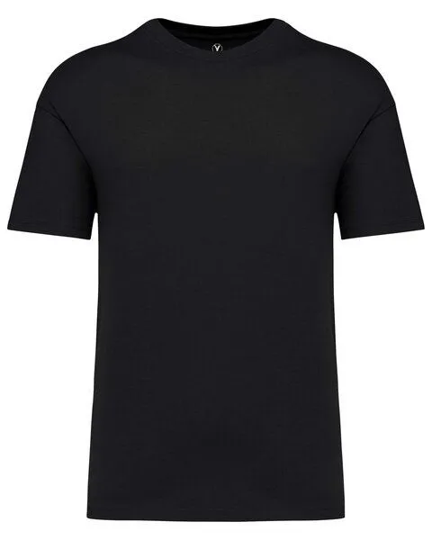 YTWOO YTWOO Unisex-T-Shirt mit hängenden Schultern aus 100% Bio-Baumwolle, Schwarz, – Produktbild 1 von 3