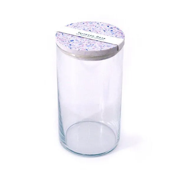 Objet Vague Objet Vague Terrazzo Dose, Vorratsglas, 1480ml, Creme-lila, – Produktbild 1 von 1