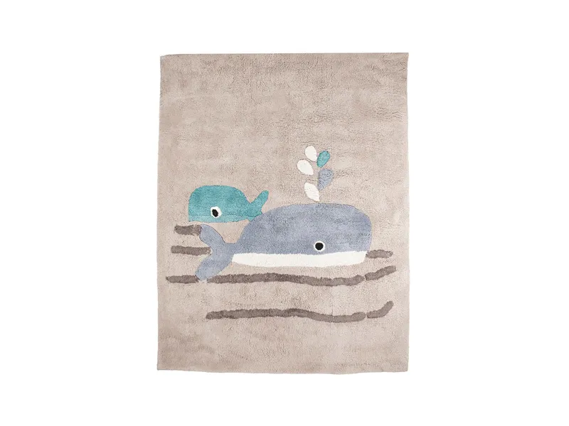 HANS NATUR HANS NATUR Kinderteppich Bio-Baumwolle "Wal" Maße 100 x 130 cm, Braun, – Produktbild 1 von 2