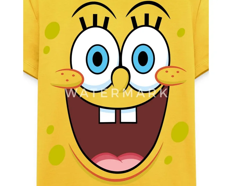 Spreadshirt T-Shirt SpongeBob Schwammkopf Kostüm Karneval Kinder Premium T-Shirt (1-tlg) Normaler Schnitt für optimale Passform, Gelb, – Produktbild 2 von 5