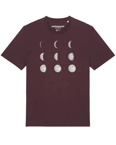 watapparel watapparel T-Shirt Unisex Moonphases, Red brown, – Produktbild 1 von 3