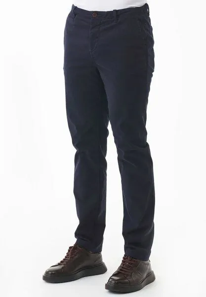 ORGANICATION ORGANICATION Tapered-Fit Hose aus Bio-Baumwolle, Dark navy, – Produktbild 4 von 4
