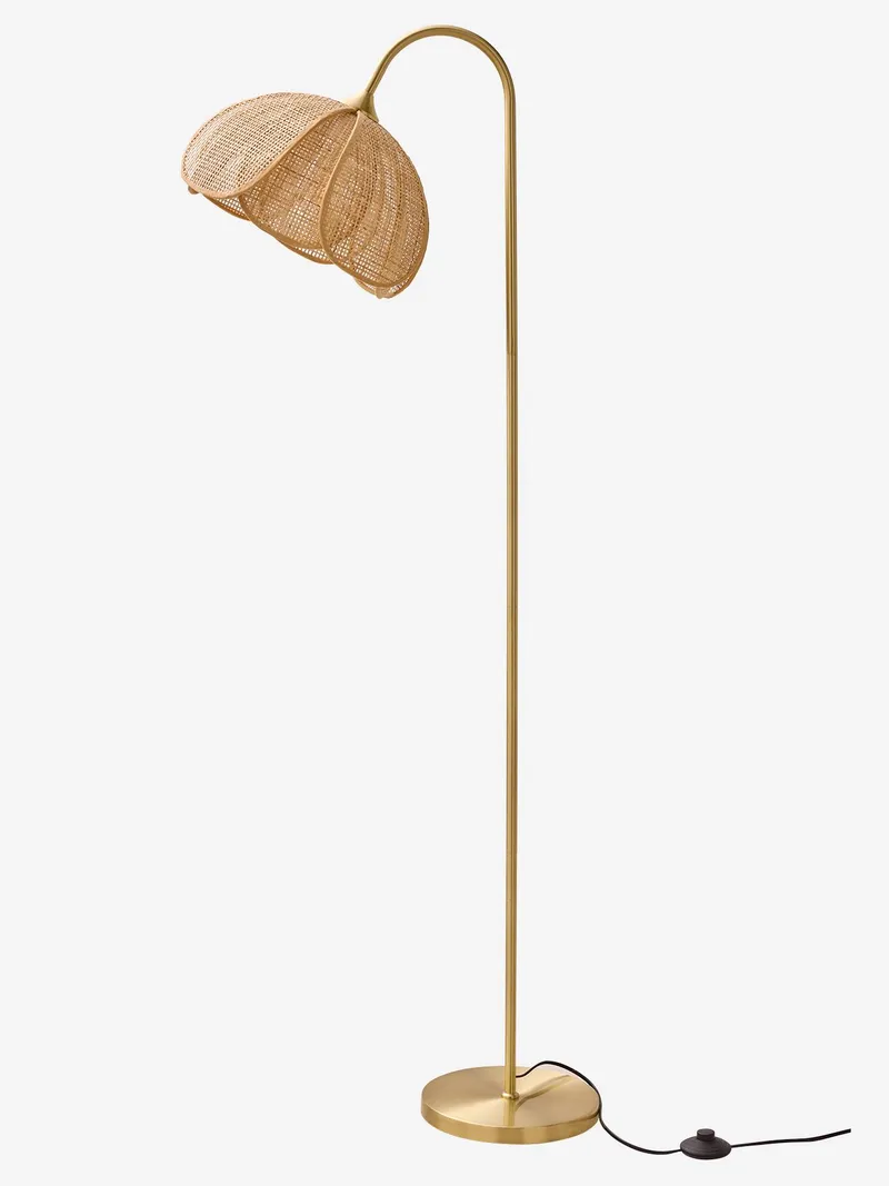 Vertbaudet Stehlampe mit Rattan-Schirm in Blütenform LATIKA Kinderzimmer, Gold, – Produktbild 3 von 3